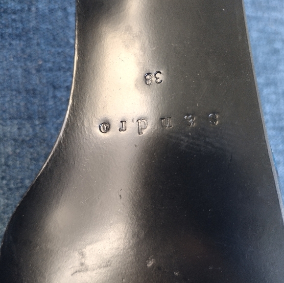 SANDRO Paris Black Patent Leather Open toe chain leather sandals, 38 US 7.5 NWOB - Picture 7 of 8